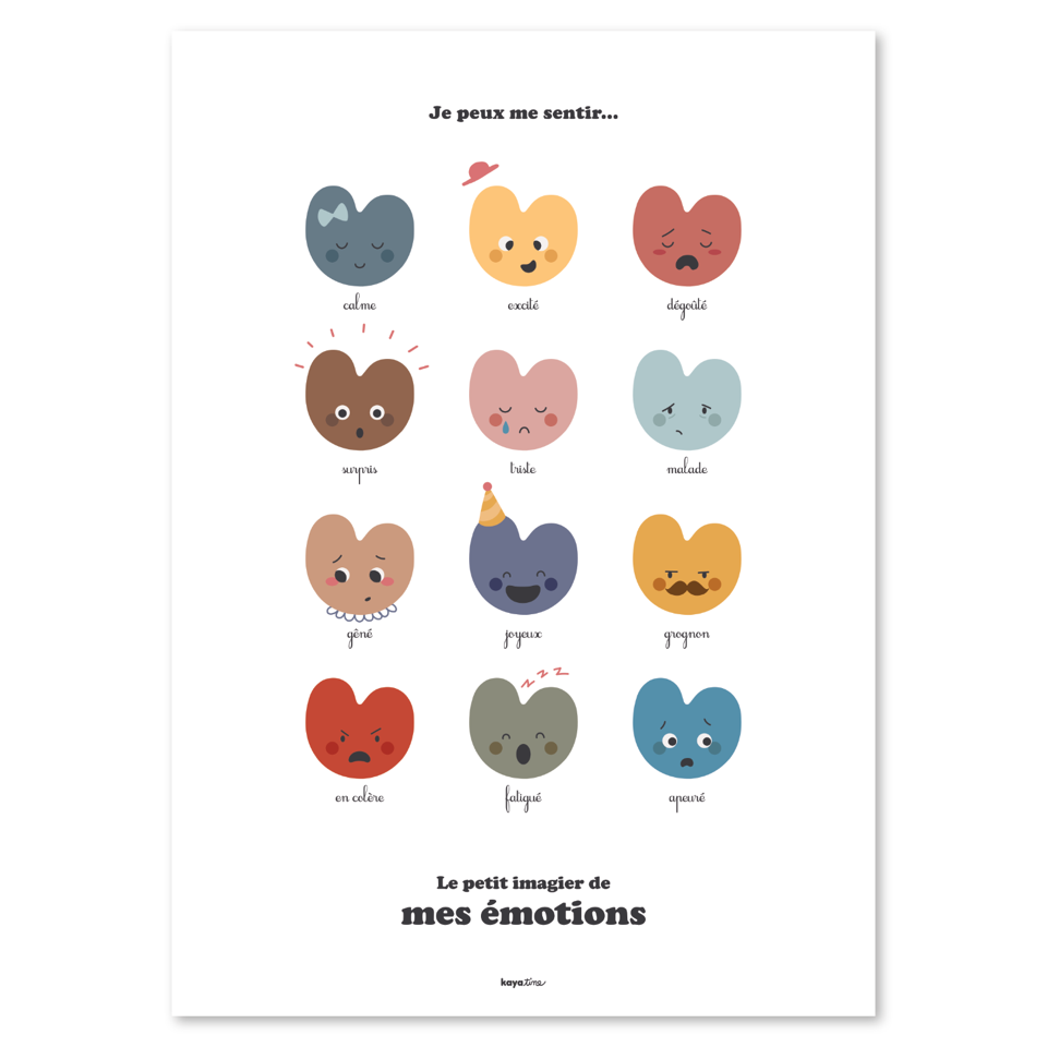 Affiche enfant pour apprendre les émotions - Poster chambre